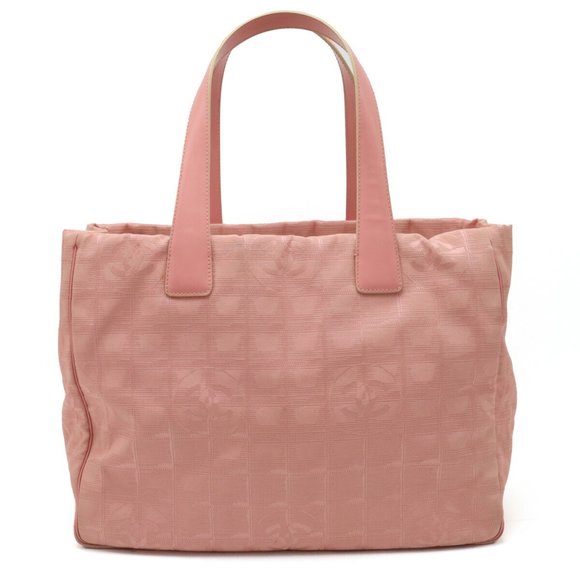 CHANEL Handbags - CHANEL New Travel Line Tote MM Bag Shoulder Nylon Jacquard Pink A15991